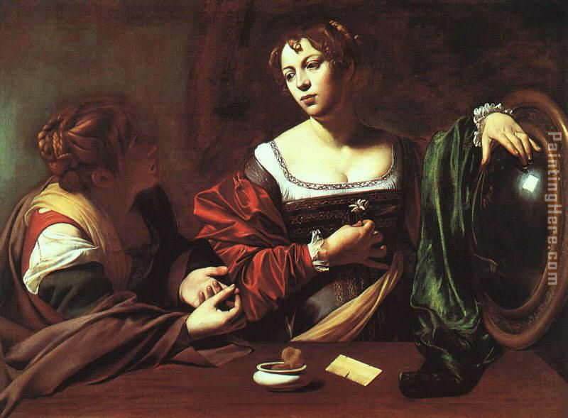 Unknown Artist Martha and Mary Magdalene By Merisi Carravaggio